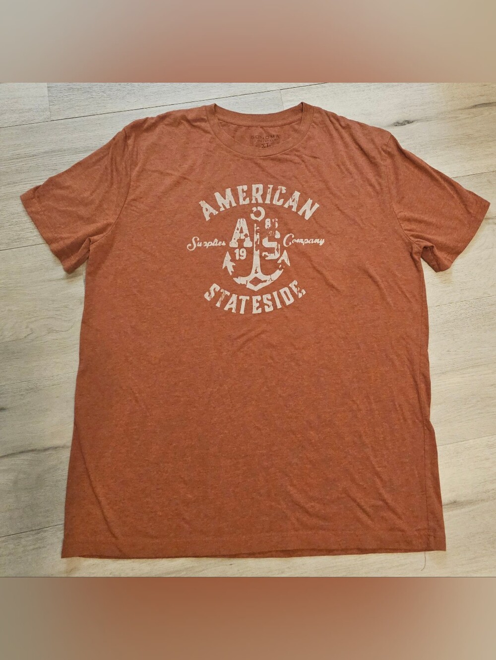 Sonoma Lifestyle American Stateside Short-Sleeve Graphic Tee in Rust Size XL